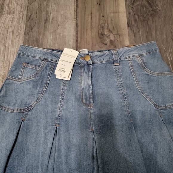 Soft Surroundings Denim Pleated Skirt - Picture 6 of 9